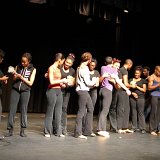Highland Park High School Dance Team members, who co-sponsored the event, thank the AILEY II dancers for coming to their school.