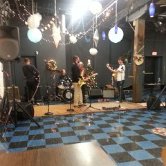 soundcheck in the Crane Room at The Blue Planet