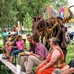 We heard a rumor of a Tyrannosaurus Rex roaming the festival attacking people.